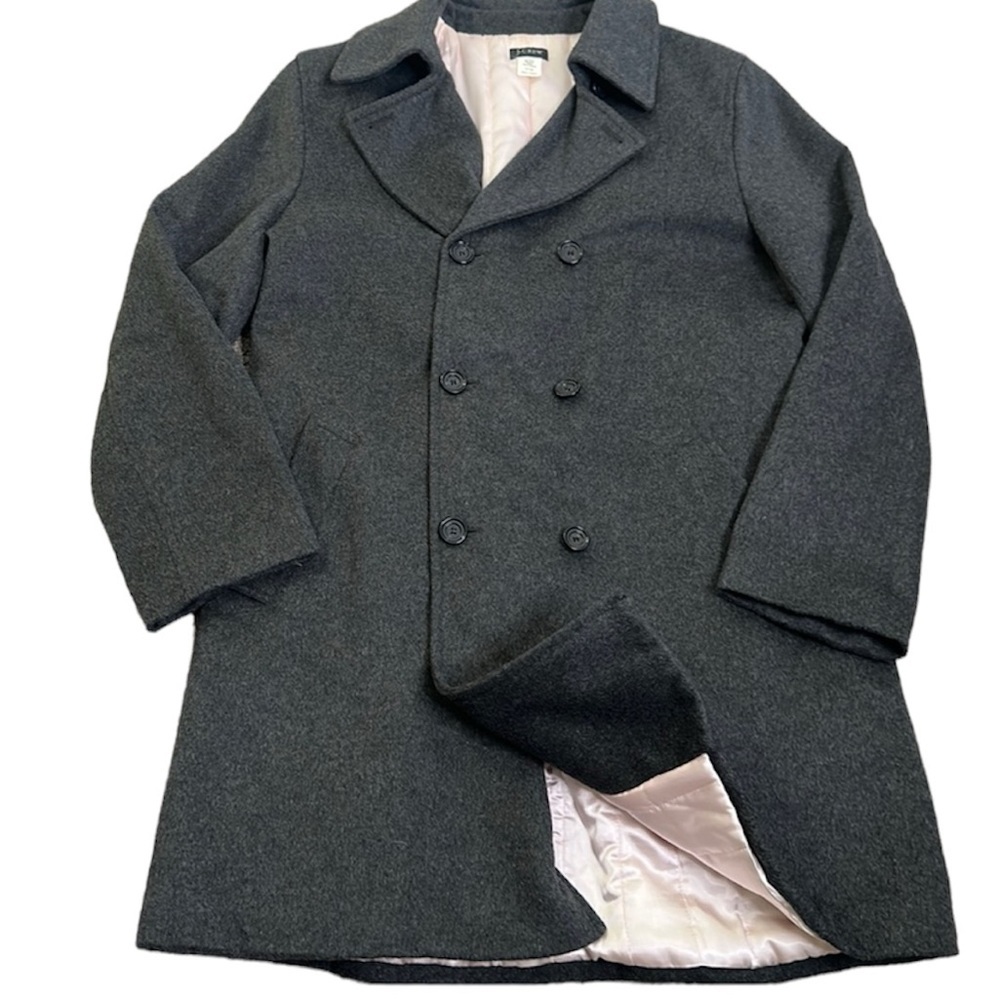 J crew double breast wool coat size 14